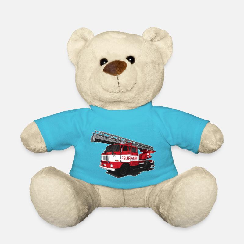 Feuerwehr // DDR // Illustration - Teddy - Atollblau
