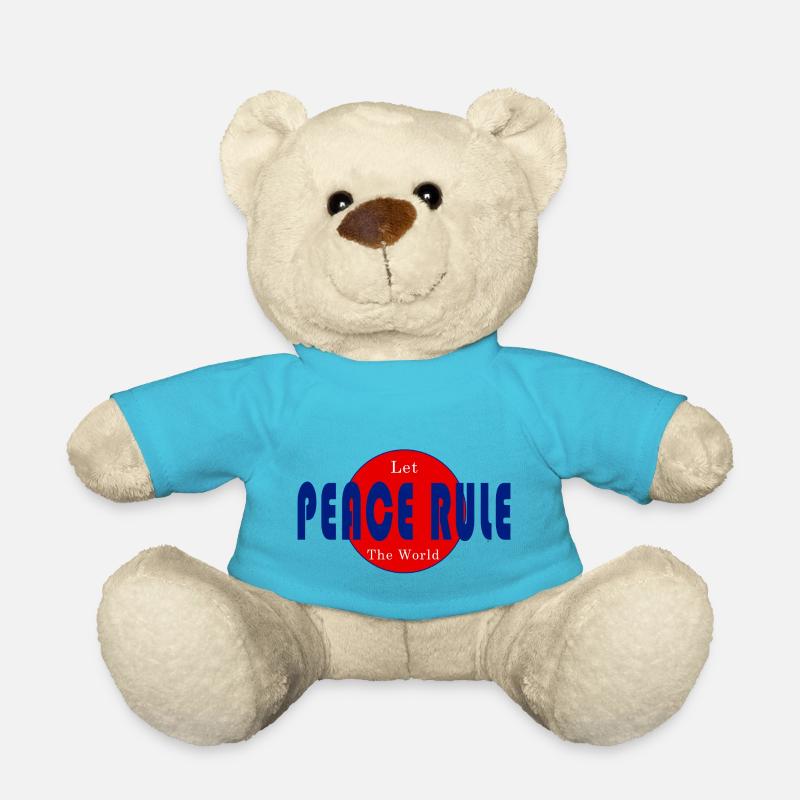 May peace reign over the world - Teddy Bear - atoll blue