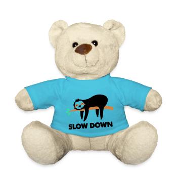 Sloth slow down - Teddy Bear - atoll blue - Front