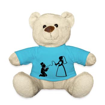 Brautpaar Ehe Paar Peitsche Hochzeit - Teddy - Atollblau - Vorne