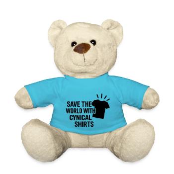 Sauvez le monde avec des T-shirts cyniques - Nounours - bleu outremer - Devant