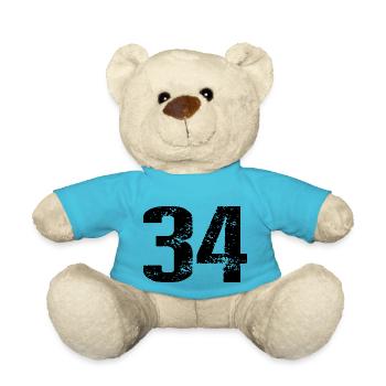 34 Number Jersey - Teddy Bear - atoll blue - Front