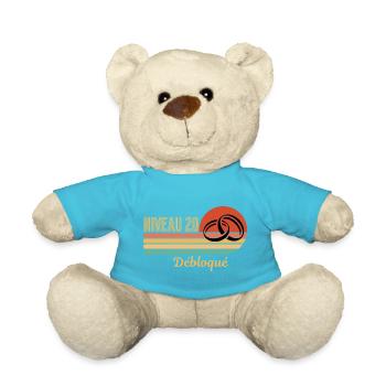 Niveau 20 débloqué design rétro graphique - Nounours - bleu outremer - Devant