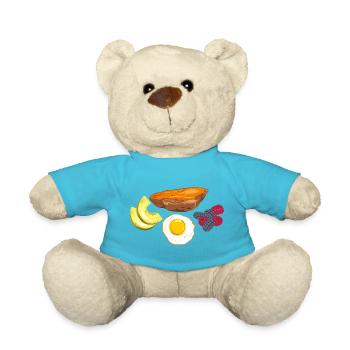 Œuf au plat, patate douce, avocat et baies - Nounours - bleu outremer - Devant