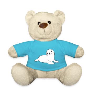 Robbe Seehund Robben Seehunde Norddeutschland - Teddy - Atollblau - Vorne