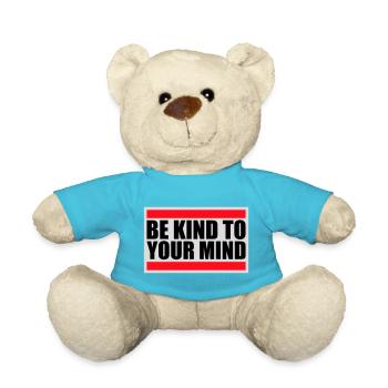 Soyez gentil avec votre esprit Logo drôle de santé mentale - Nounours - bleu outremer - Devant