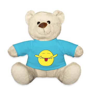smiley zeigt zunge - Teddy - Atollblau - Vorne