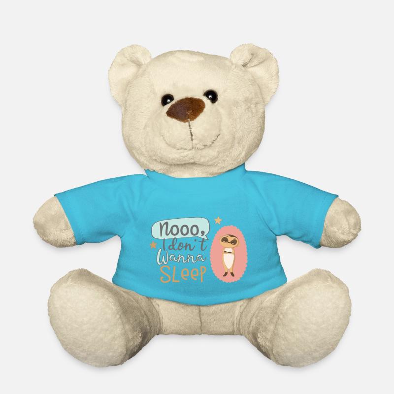 Petit suricate surdoué ne veut pas dormir - Nounours - bleu outremer