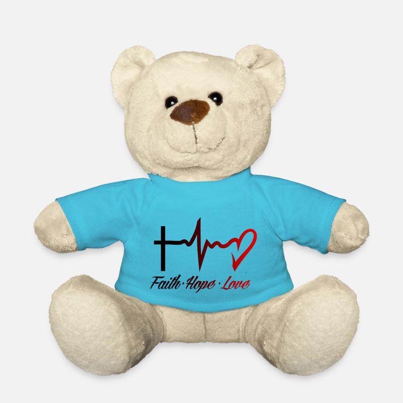 Faith Hope Love - Teddy Bear - atoll blue