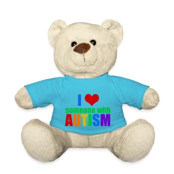 J'aime quelqu'un avec l'autisme - Nounours - bleu outremer - Devant