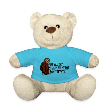 Nap all day sleep all night party never - Teddy Bear - atoll blue - Front