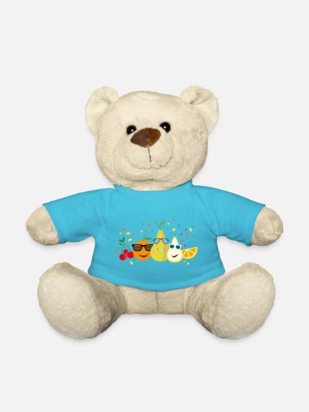 Happy fruits - Teddy Bear - atoll blue