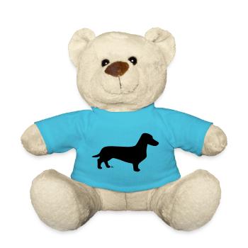 Short-haired dachshund silhouette - Teddy Bear - atoll blue - Front