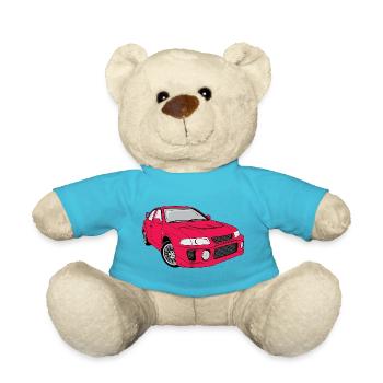 Retro red car - Teddy Bear - atoll blue - Front