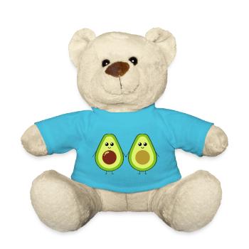 Cute Avocados holding hands - Teddy Bear - atoll blue - Front
