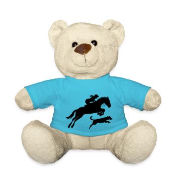 Horse with rider and dog - Teddy Bear - atoll blue - Front
