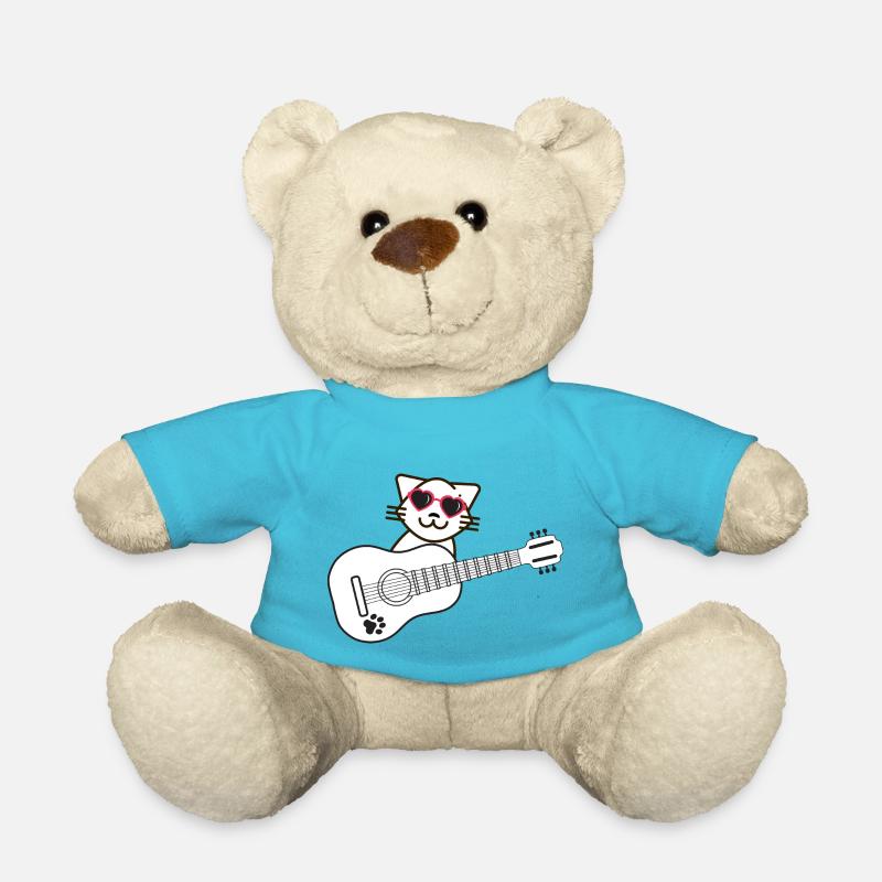 Cool Cute Kitty Cat Guitar - Musicien de chat - Nounours - bleu outremer