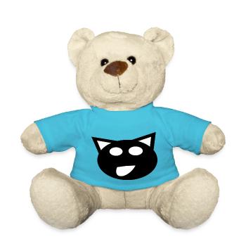 the black cat - Teddy Bear - atoll blue - Front