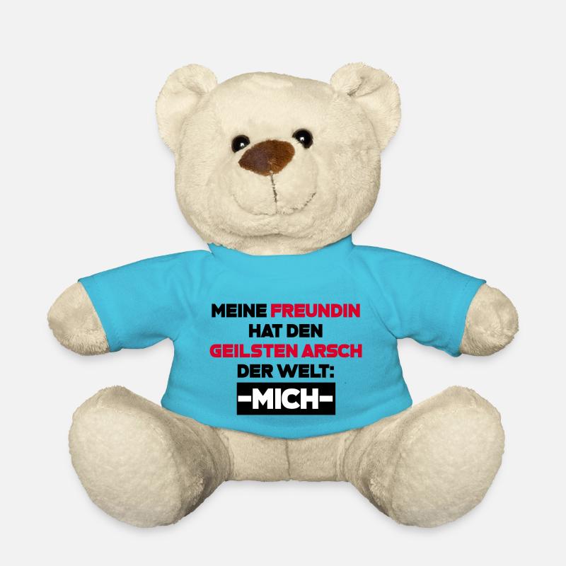 Freundin Spruch Geschenk - Teddy - Atollblau