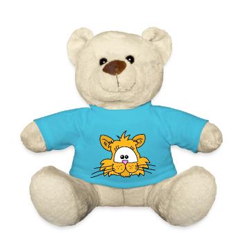 Lioness Cat Cute - Teddy Bear - atoll blue - Front