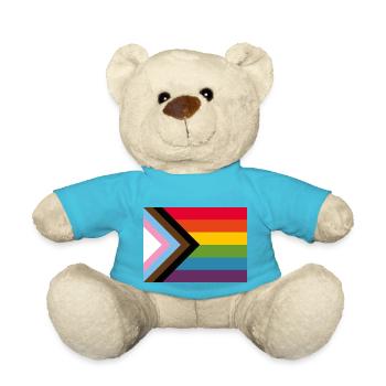 Neue Pride Flag Regenbogen LGBT Gay Progress - Teddy - Atollblau - Vorne