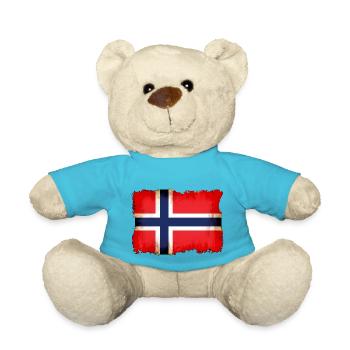 Norwegen Flagge - Teddy - Atollblau - Vorne