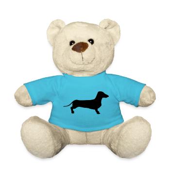 Dackel Schatten Illustration - Teddy - Atollblau - Vorne