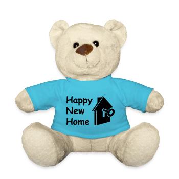 Frohes neues Zuhause, Umzug, Einweihung - Teddy - Atollblau - Vorne