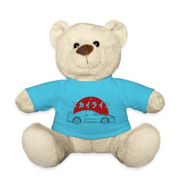 Skyline GT-R R34 Illustration - Teddy Bear - atoll blue - Front