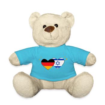I love Israel Germany Flags Hearts Flags - Teddy Bear - atoll blue - Front