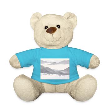 Warm Grey Abstract Landscape - Teddy Bear - atoll blue - Front