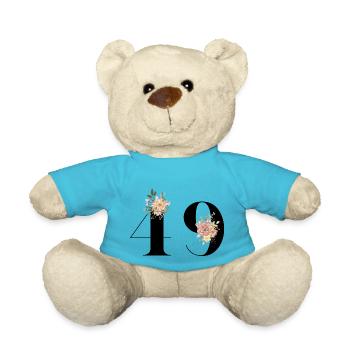 Blumen zum 49-jährigen Jubiläum (Geschenk von 49 Jahren) - Teddy - Atollblau - Vorne