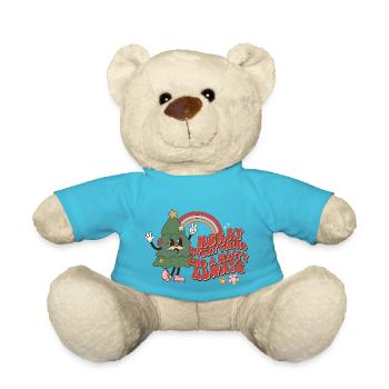 Lustiger Spruch Weihnachten Retro Weihnachtslied - Teddy - Atollblau - Vorne