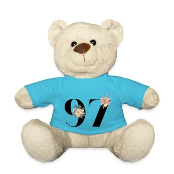 97th Anniversary Flowers (Gift of 97 years) - Teddy Bear - atoll blue - Front