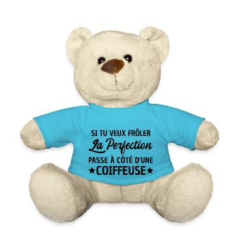 perfection coiffeuse / humour coiffeuse - Nounours - bleu outremer - Devant