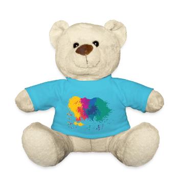 Éclaboussures de peinture Taches de peinture Éclaboussures de peintre cadeau - Nounours - bleu outremer - Devant