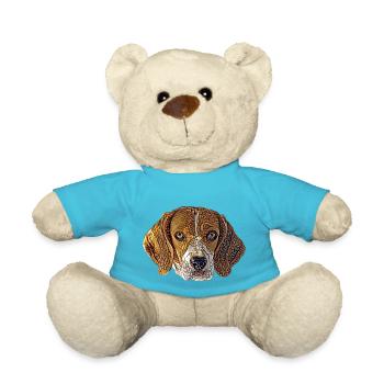 Beagle Face - Teddy Bear - atoll blue - Front