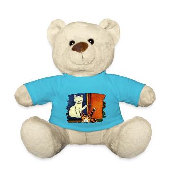 Katzenbild - Teddy - Atollblau - Vorne