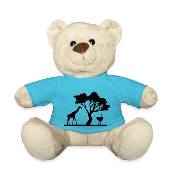 Safari Zoo Animals Wildlife - Teddy Bear - atoll blue - Front