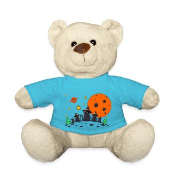 Cat Witch | Cat Lovers Gifts - Teddy Bear - atoll blue - Front