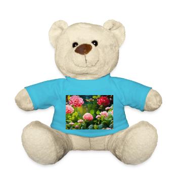 Roses en fleurs - Nounours - bleu outremer - Devant