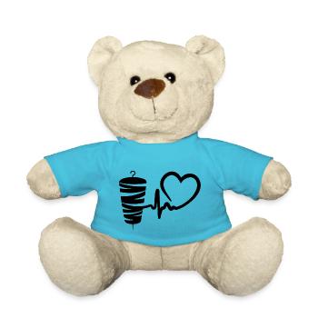 Kebab Lover Kebab Grill Heart - Teddy Bear - atoll blue - Front