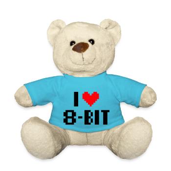I love 8bit - Teddy Bear - atoll blue - Front