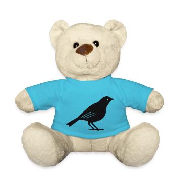 Einfaches Vogel-Symbol: Minimalistisches Logo Desi - Teddy - Atollblau - Vorne