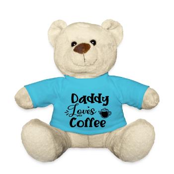 Daddy Loves Coffee - Teddy Bear - atoll blue - Front