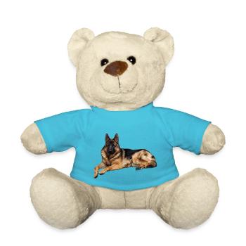 German Shepherd C Lasse - Teddy Bear - atoll blue - Front