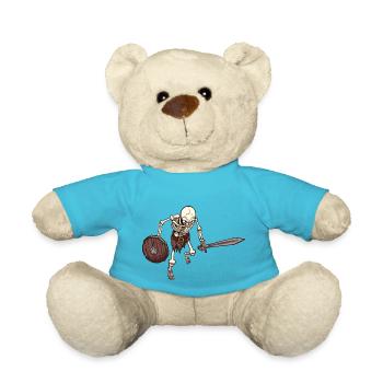 Skeleton Warrior - Teddy Bear - atoll blue - Front