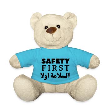 Safety First - Geschenk der Sicherheitskampagne - Teddy - Atollblau - Vorne