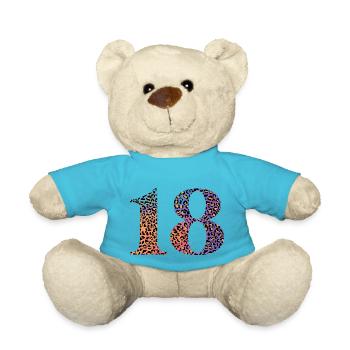 18th Birthday Leopard - Teddy Bear - atoll blue - Front