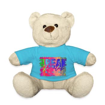 Vertraue niemandem, inspirierende Liebe, Motivation, Schwingungen - Teddy - Atollblau - Vorne